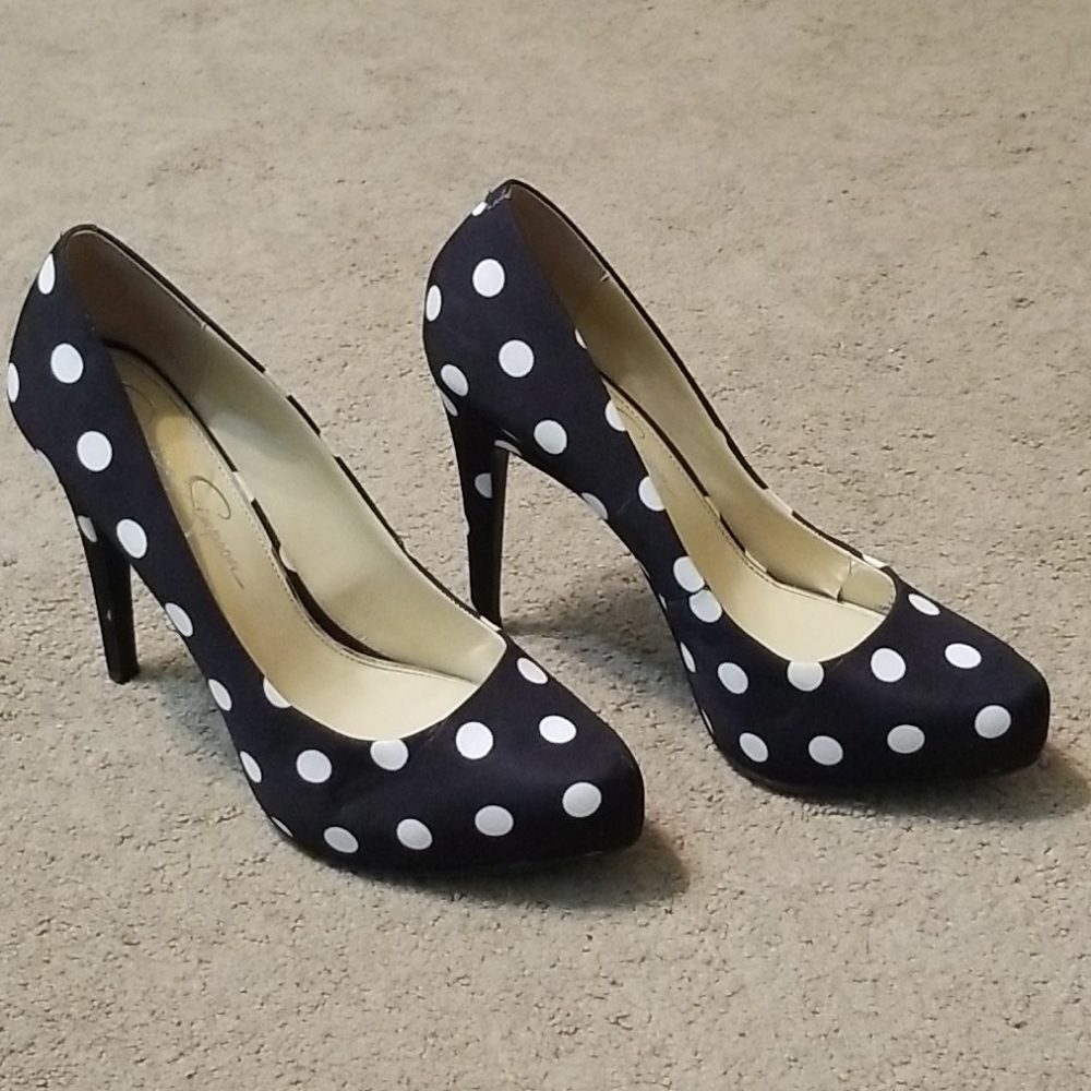 Jessica Simpson polka-dot pumps